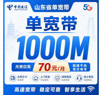 山东省单宽带电信840元年享1000Mbps
